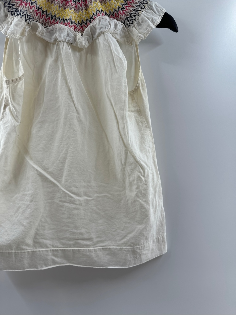 One September Cream Embroidered Ruffle Tank Top – Women's Size 2 (Small) - Picture 8 of 8